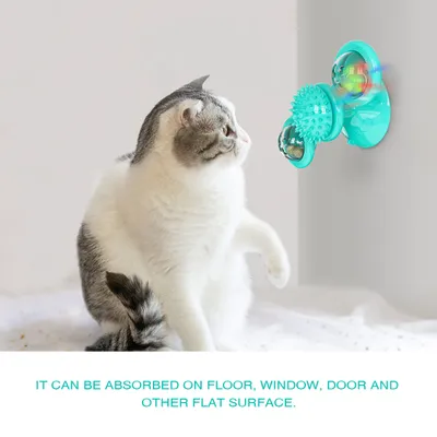 Jouet pour chat - Moulin à vent interactif avec LED et ventouses