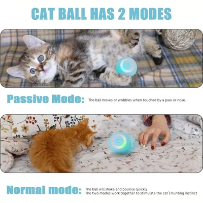 Jouet pour chat - Bille interactive intelligente, roule automatiquement