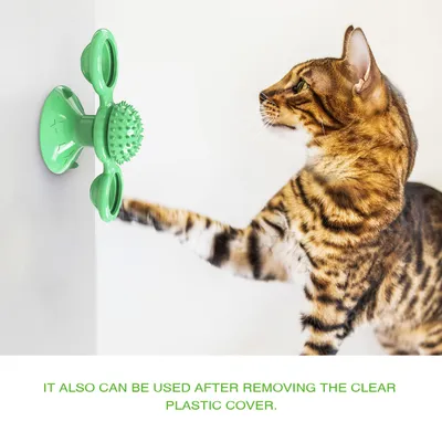Jouet pour chat - Moulin à vent interactif avec LED et ventouses