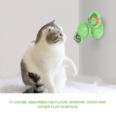 Jouet pour chat - Moulin à vent interactif avec LED et ventouses