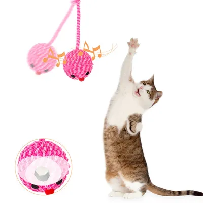 CoolPetGear Jouet de souris à rayures pour chat