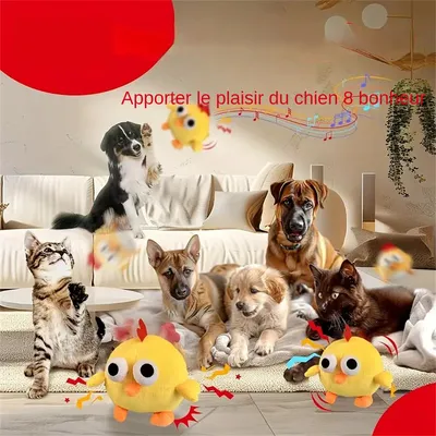 MCBOSON Jouet en peluche pour chien - Poulet sauteur