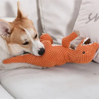 MCBOSON Juguete para perros con forma de dinosaurio, duradero y ruidoso.