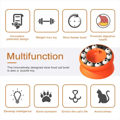 Gamelle pour chat - Surélevée avec support, jouet puzzle interactif