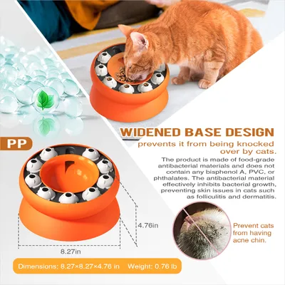 Gamelle pour chat - Surélevée avec support, jouet puzzle interactif