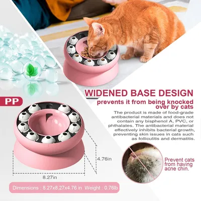 Gamelle pour chat - Surélevée avec support, jouet puzzle interactif