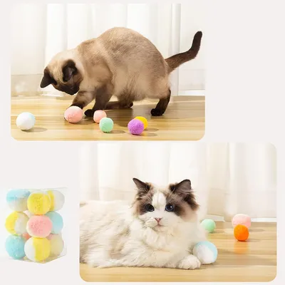 MCBOSON  12 Pièces Balle en peluche pour chat