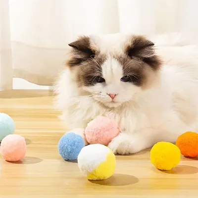 MCBOSON  12 Pièces Balle en peluche pour chat
