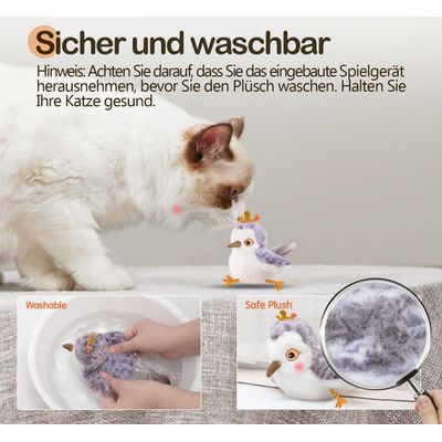 Jouets pour chat Oiseau battant et bécasseau réaliste