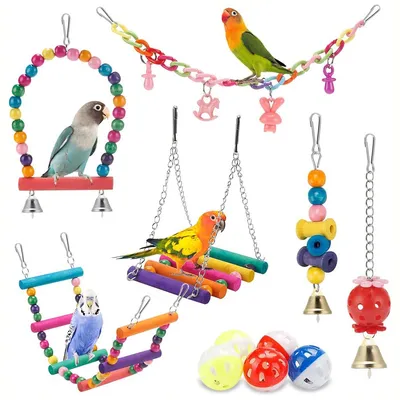 Jeux pour oiseaux - Avec fonctions de balance, hamac, escalade et chewing