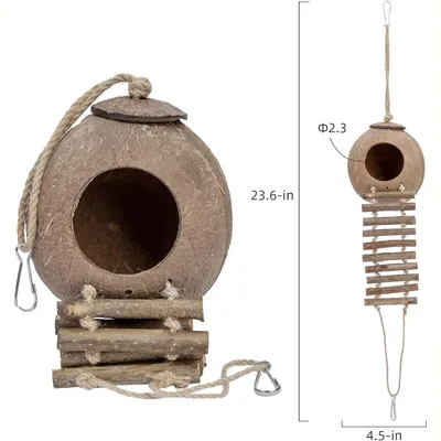 Nid et jouet pour oiseaux et hamsters avec échelle