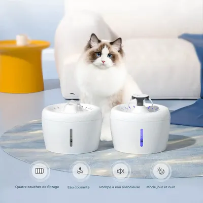 Amicura - Fontaine à eau automatique 2,5L – Ultra silencieuse 20 dB