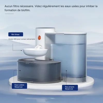 Yaslayp - Fontaine à eau automatique 3L – distributeur d’eau sans fil