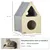 PawHut - niche pour chat design maisonnette H.60 cm - bois clair