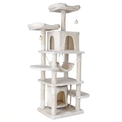 PEDY - Arbre à chat 170 cm avec griffoirs, perchoirs et hamac