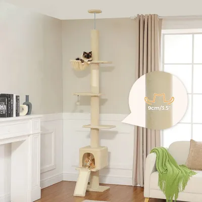 PAWZ Road - Arbre à chat ajustable 210-274 cm – Fixation au plafond