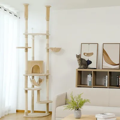 PAWZ Road - Arbre à Chat XXL ajustable avec fixation au plafond