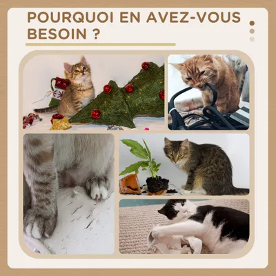 PawHut - arbre à chat style cosy chic H.98 cm - beige