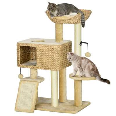 PawHut - Arbre à chat style cosy chic sisal naturel jacinthe d'eau