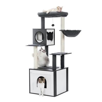 Festas - Arbre à chat avec cache-litière et poteaux en sisal