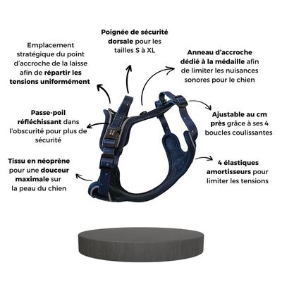 On se la Pet - Harnais Premium pour chien confortable - Bleu Nuit