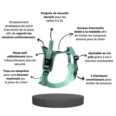 On se la Pet - Harnais Premium pour chien confortable - Vert Pastel