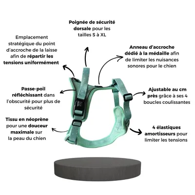 On se la Pet - Harnais Premium pour chien confortable - Vert Pastel