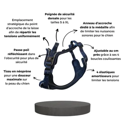 On se la Pet - Harnais pour chien confortable et résistant - Bleu Nuit