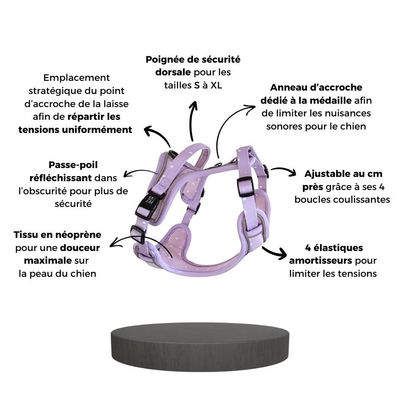 On se la Pet - Harnais Premium pour chien confortable et résistant - Lilas