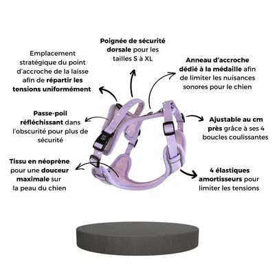 On se la Pet - Harnais Premium pour chien confortable et résistant - Lilas