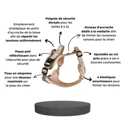 On se la Pet - Harnais pour chien confortable et résistant - Beige Tropical
