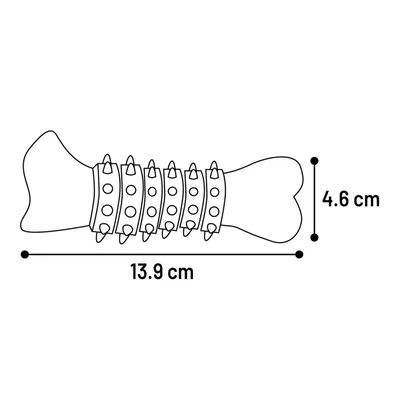 Flamingo - Jouet Nyra Os Beige très résistant 13.5 x5 cm pour chien