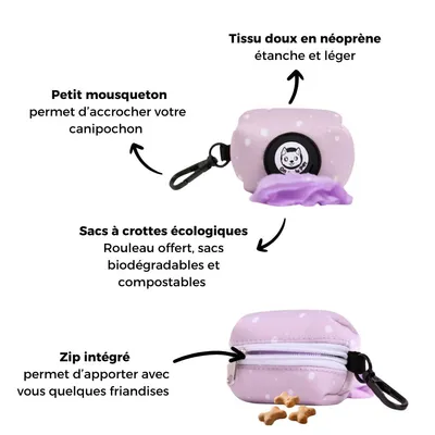 On se la Pet - Distributeur de sacs à crottes (rouleau inclus) - Lilas