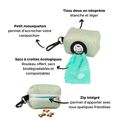 On se la Pet - Distributeur sacs à crottes (rouleau inclus) - Vert Pastel