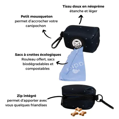 On se la Pet - Distributeur de sacs à crottes (rouleau inclus) - Bleu Nuit