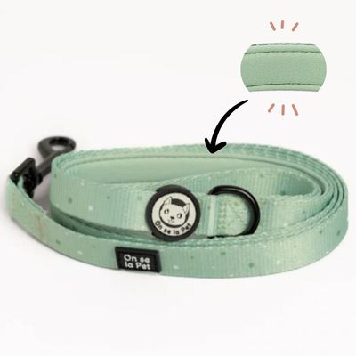 On se la Pet - Laisse pour chien avec poignée rembourrée - Vert Pastel