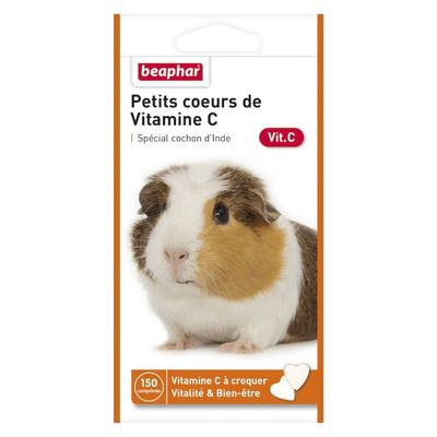 BEAPHAR - Complément alimentaire Cochon d'inde - Vitamine C   - forme coeur 150 comprimés