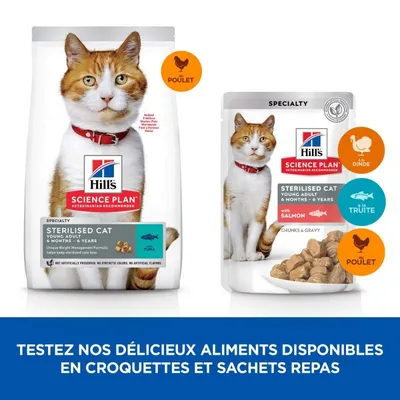 HILL'S -   CHAT SCIENCE PLAN STERILISED YOUNG ADULT POULET