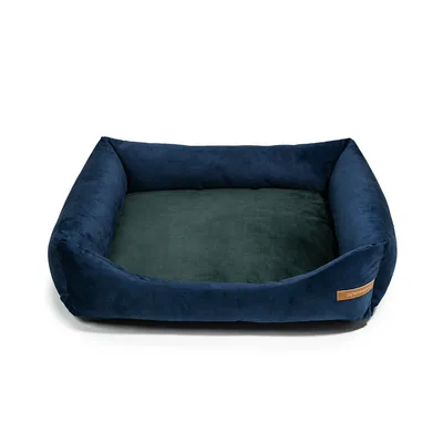 Otto lit orthopédique pour chien 2 en 1, bleu marine avec vert foncé
