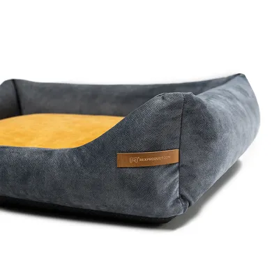 Otto lit orthopédique pour chien 2 en 1, graphite avec jaune Otto lit orthopédique pour chien 2 en 1, graphite avec jaune