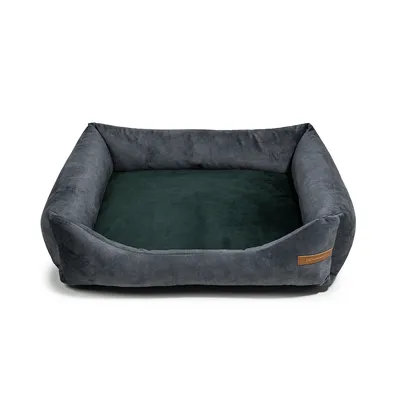 Otto lit orthopédique pour chien 2 en 1, graphite avec vert foncé
