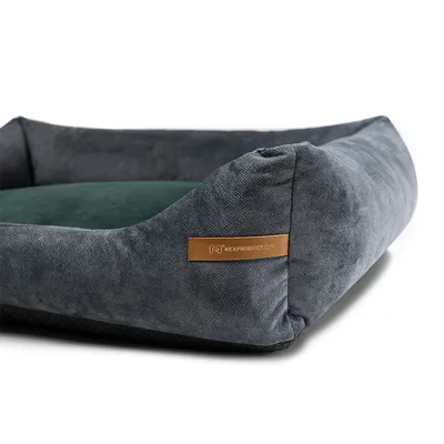 Otto lit orthopédique pour chien 2 en 1, graphite avec vert foncé