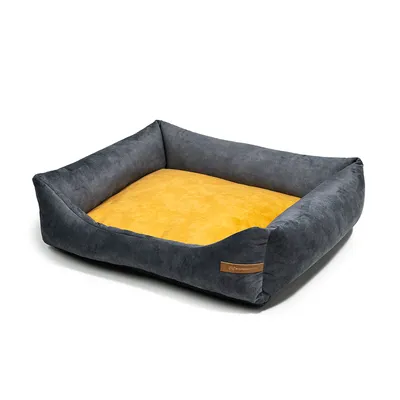 Otto lit orthopédique pour chien 2 en 1, graphite avec jaune Otto lit orthopédique pour chien 2 en 1, graphite avec jaune