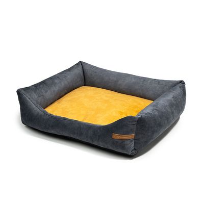 Otto lit orthopédique pour chien 2 en 1, graphite  avec jaune