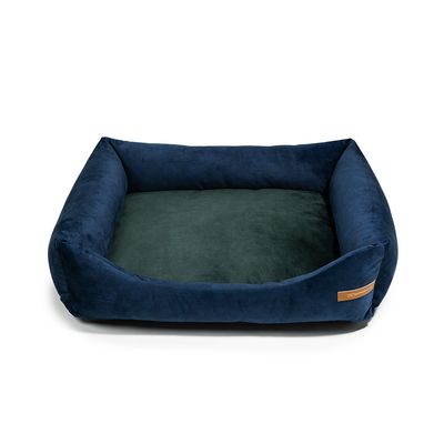 Otto lit orthopédique pour chien 2 en 1, bleu marine avec vert foncé