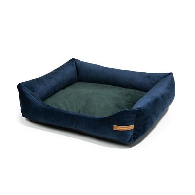 Otto lit orthopédique pour chien 2 en 1, bleu marine avec vert foncé