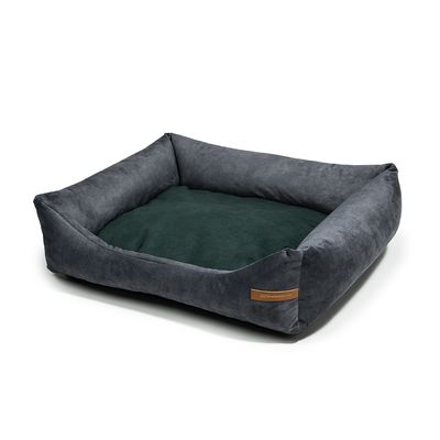 Otto lit orthopédique pour chien 2 en 1, graphite avec vert foncé