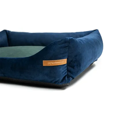 Otto lit orthopédique pour chien 2 en 1, bleu marine avec vert foncé Otto lit orthopédique pour chien 2 en 1, bleu marine avec vert foncé