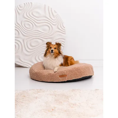 Coco Teddy beige foncé adorable coussin rond Coco Teddy beige foncé adorable coussin rond