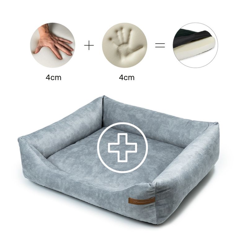 Rexproduct Otto lit pour chien confortable 2 en 1, gris